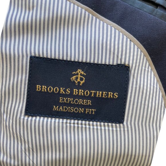 Brooks Brother Blazer Size 44L NEW Navy Blue Worsted Wool Sport Coat Suit Jacket - Picture 5 of 6